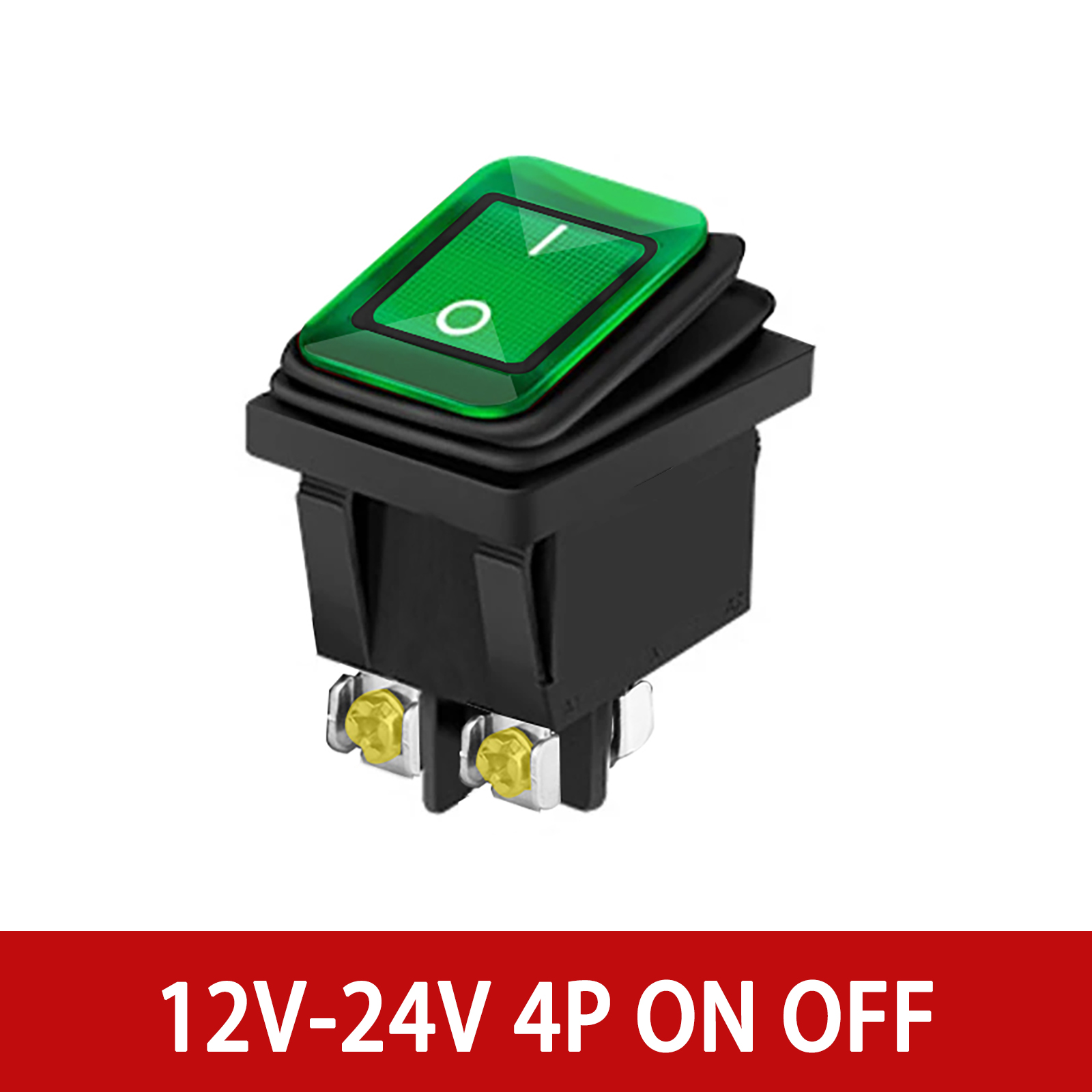 12V 24V / 110V 220V Waterdichte Tuimelschakelaar Rood/Groen Led Licht Verlicht 4 Pinnen 2 Positie/6 Pinnen 3 Stand Tuimelschakelaar: Rood