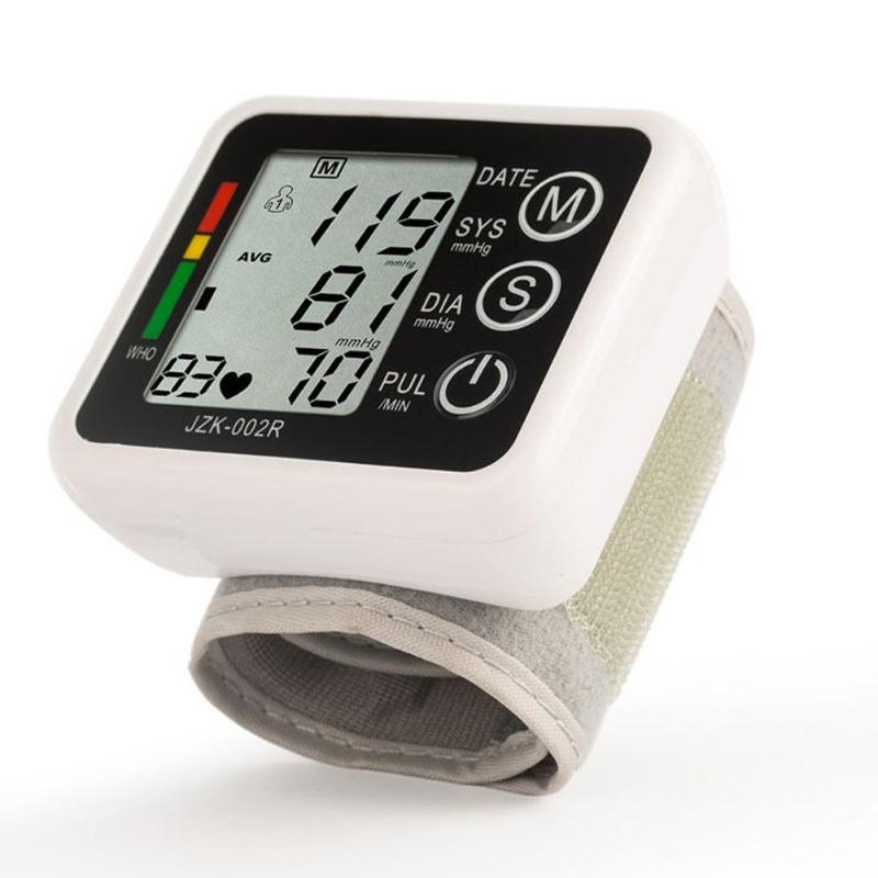 Automatisk digital lcd-display handledsblodtrycksmätare bärbar blodtrycksmätare som mäter puls blodtrycksmätare