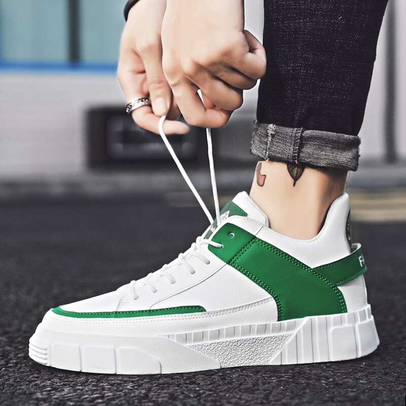 Refafa net røde herresko trendsko high top ins vintersko koreansk trend efterår hvide sko små hvide
