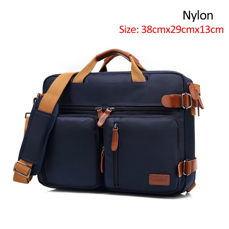 Men Canvas Briefcase Business Laptop Handbag Large Messenger Shoulder Bag Big Casual Male Tote Back Bags Travel Suitcase XA162ZC: Blue nylon