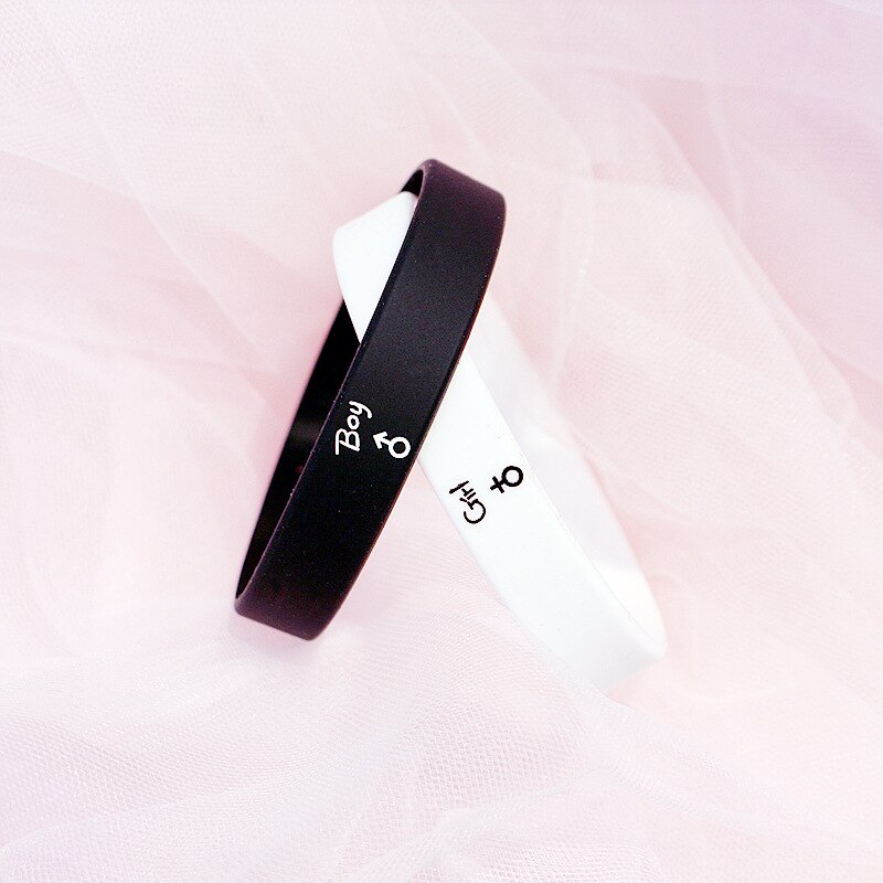 2pz Della Ragazza del Ragazzo di Una Coppia Amante Del Braccialetto della Gomma di silicone Da Polso di Marca Semplici Braccialetti per Gli Amanti Studenti