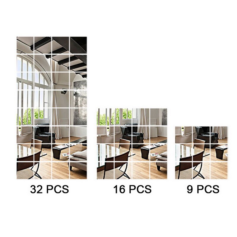 Pegatinas decorativas de espejo acrílico 3D, decoración autoadhesiva de arte DIY para sala de estar, dormitorio, baño, pegatinas de espejo Acrílico
