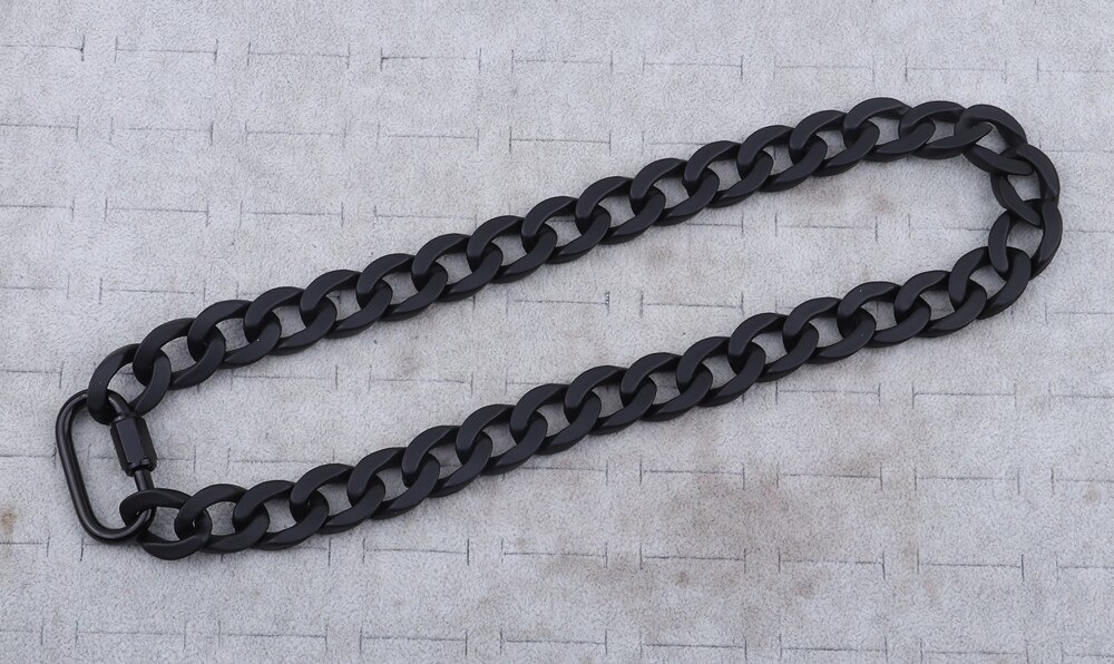 Fishsheep Transparant Acryl Koffie Bean Collier Voor Mannen Vrouwen Punk Iriserende Kleur Varken Neus Hangers Kettingen 2022: Matte Black chain