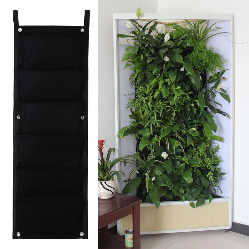 6/18/56/64 Pocket Felt Vertical Gardening Flower Pots Wall Planters bags Planter Hanging Pots Planter On Wall Garden Green Field