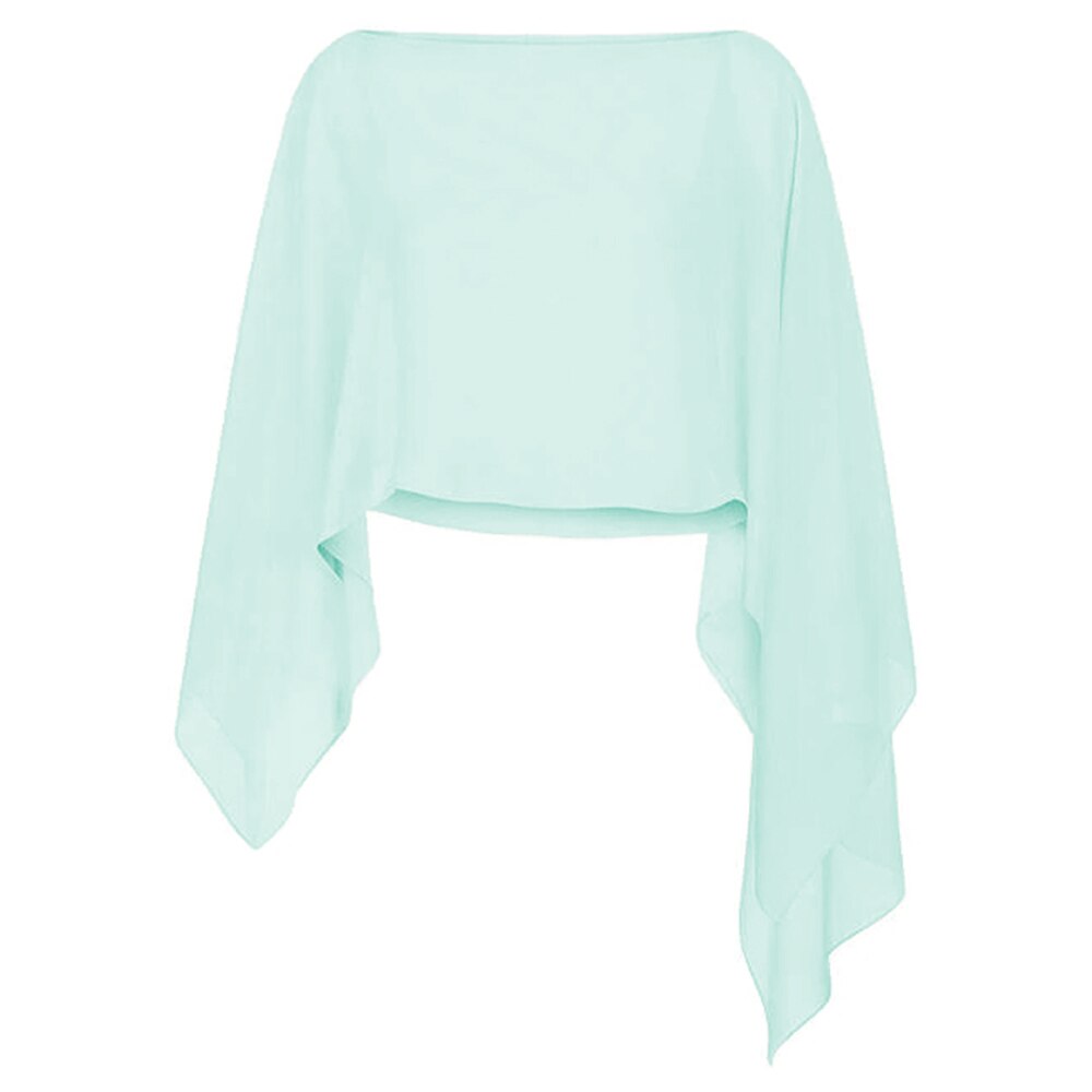 Capa de boda para mujer, chal de gasa rosa suave y ligero con botón, envoltura informal, capas formales de noche, capa de verano para mujer: mint green