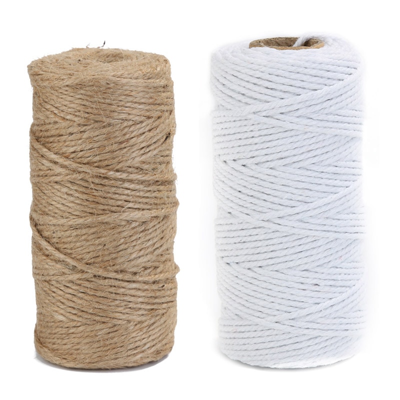 100M Macrame Rope Twisted String Cotton Cord For Handmade Natural Beige Rope DIY Home Wedding Accessories