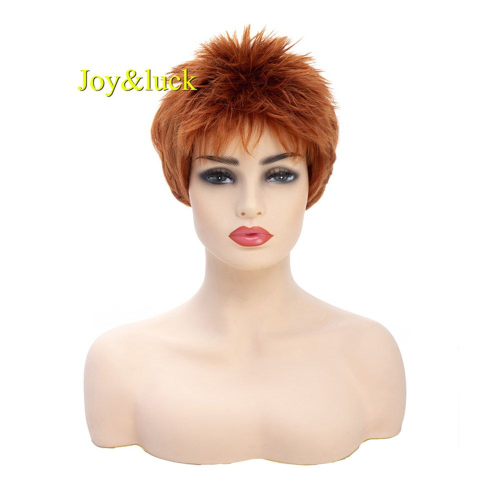 Short Ombre Blonde Wig Synthetic Bob Straight Hair With Bangs Women Natural Daily Wear Wig