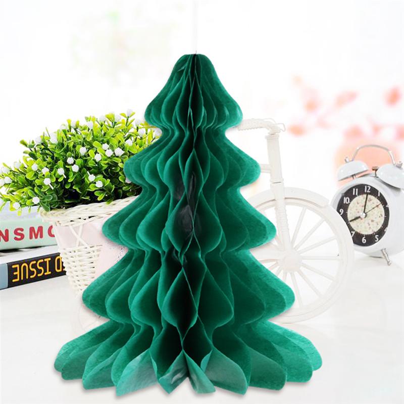 2pcs Paper Christmas Tree Table Decoration Honeycomb Christmas Tree Hanging Decorations Party Favors Festival Party Tree