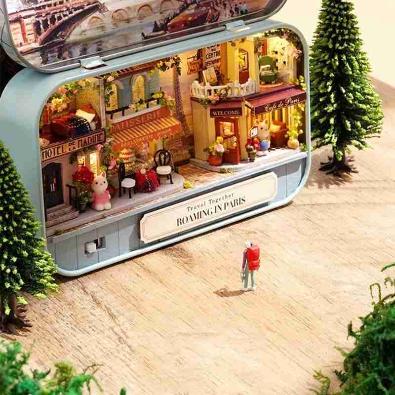 1pcs 3D Doll House Handmade Box Theatre Miniature Box Cute Dollhouses Assemble Kits Toys