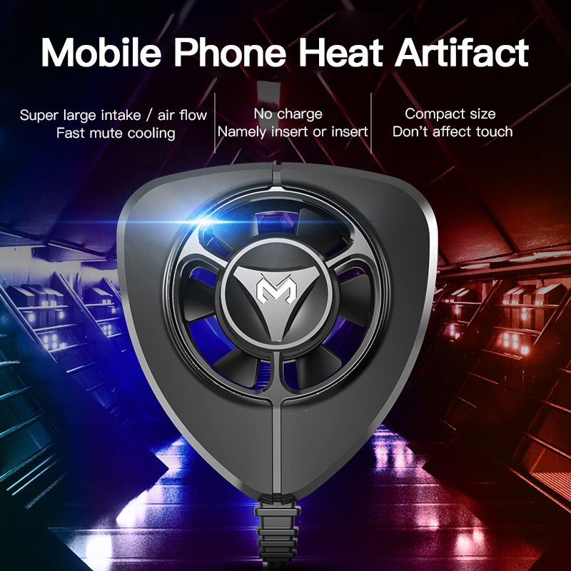 Mobile Phone Radiator Phone Cooling Fan Case Cold Wind Handle Fan for PUGB Phone Cooler Phone Cooling Fan Case