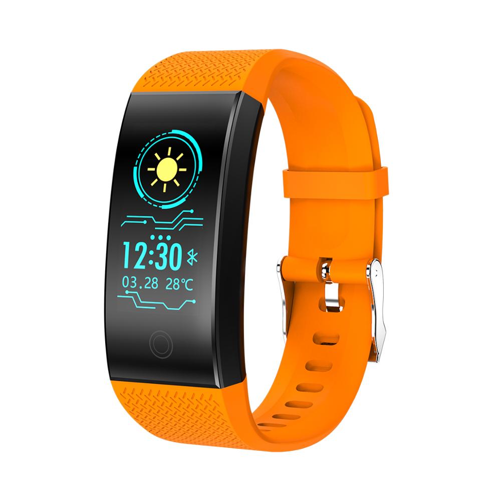 Smart watch  qw18 ip68 vandtæt smartband puls søvnmåler sports passometer fitness tracker bluetooth smartwatch: Orange