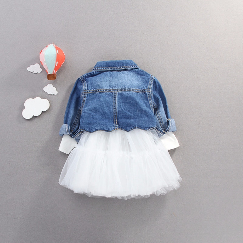 Fall Baby Baby Meisjes Kleding Outfits Casual Sets Denim Jas + Tutu Jurk Pak Voor Pasgeboren Baby Meisjes Kleding Verjaardag sets