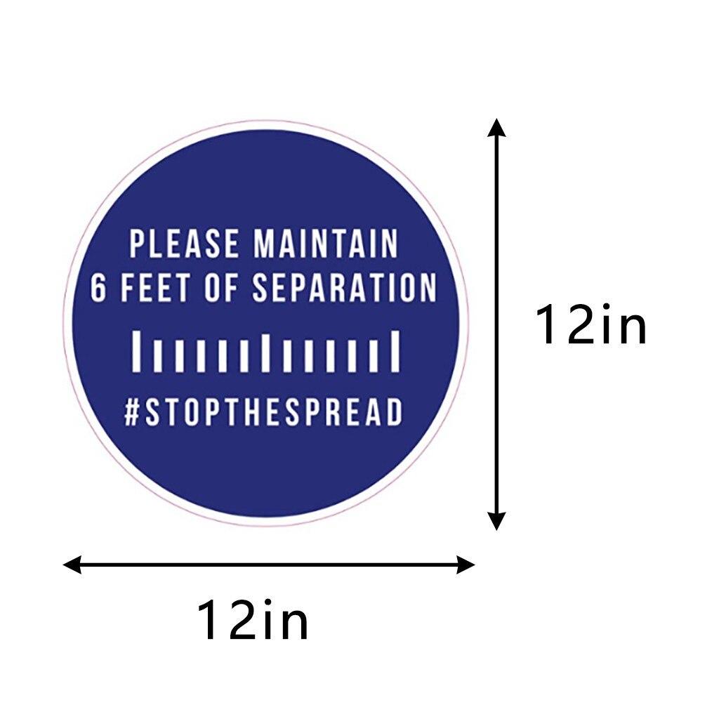 2pcs Ground Sign Isolated Label Please Keep Wait Here Stand Here Keep 6ft In Between Distance Marker Floor Stickers