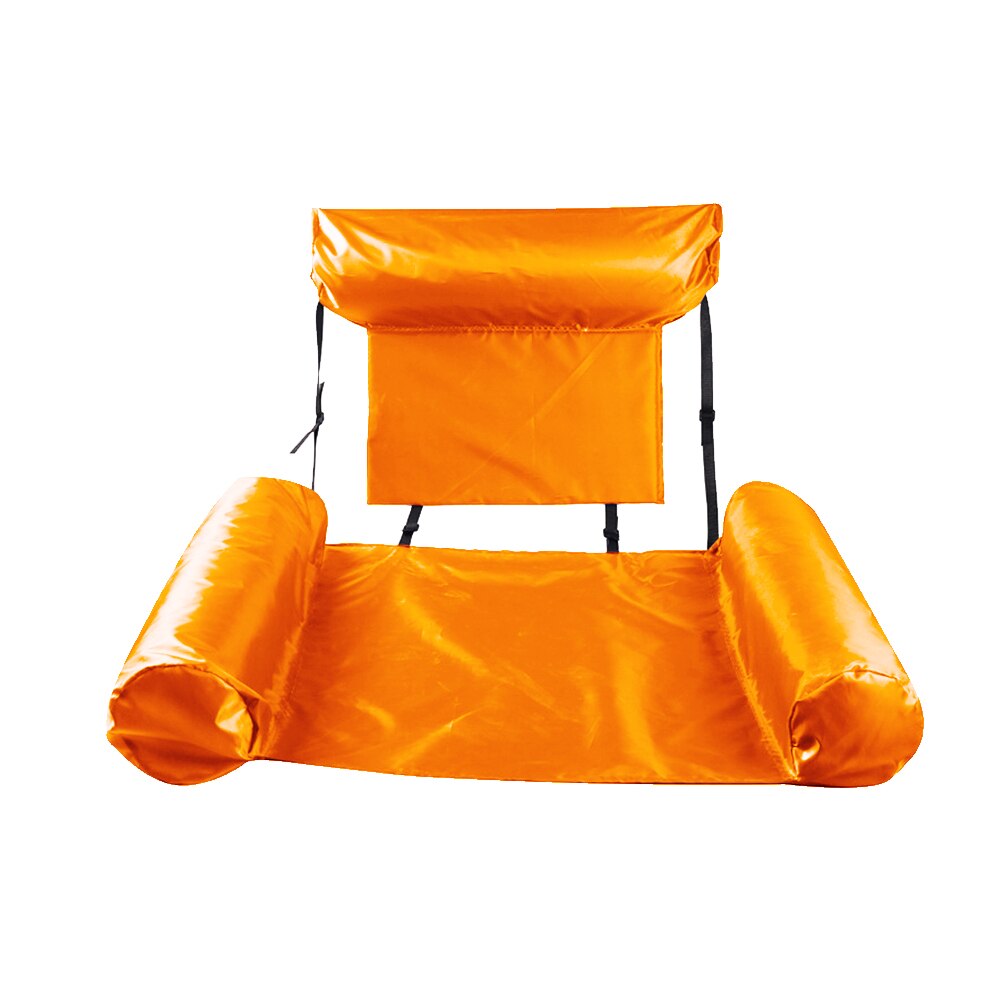 PVC Summer Inflatable Chair Floating Row Swimming Pool Water Hammock Air Mattresses Bed Beach Water Sports Lounger Chair: Orange