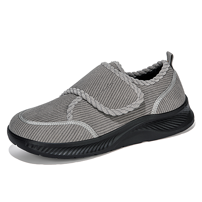 Comfortabele wandelschoenen met schokabsorberend en antislip bovenwerk, ademend materiaal en klittenbandsluiting voor gemakkelijk aan- en uittrekken.: Grijs / 39
