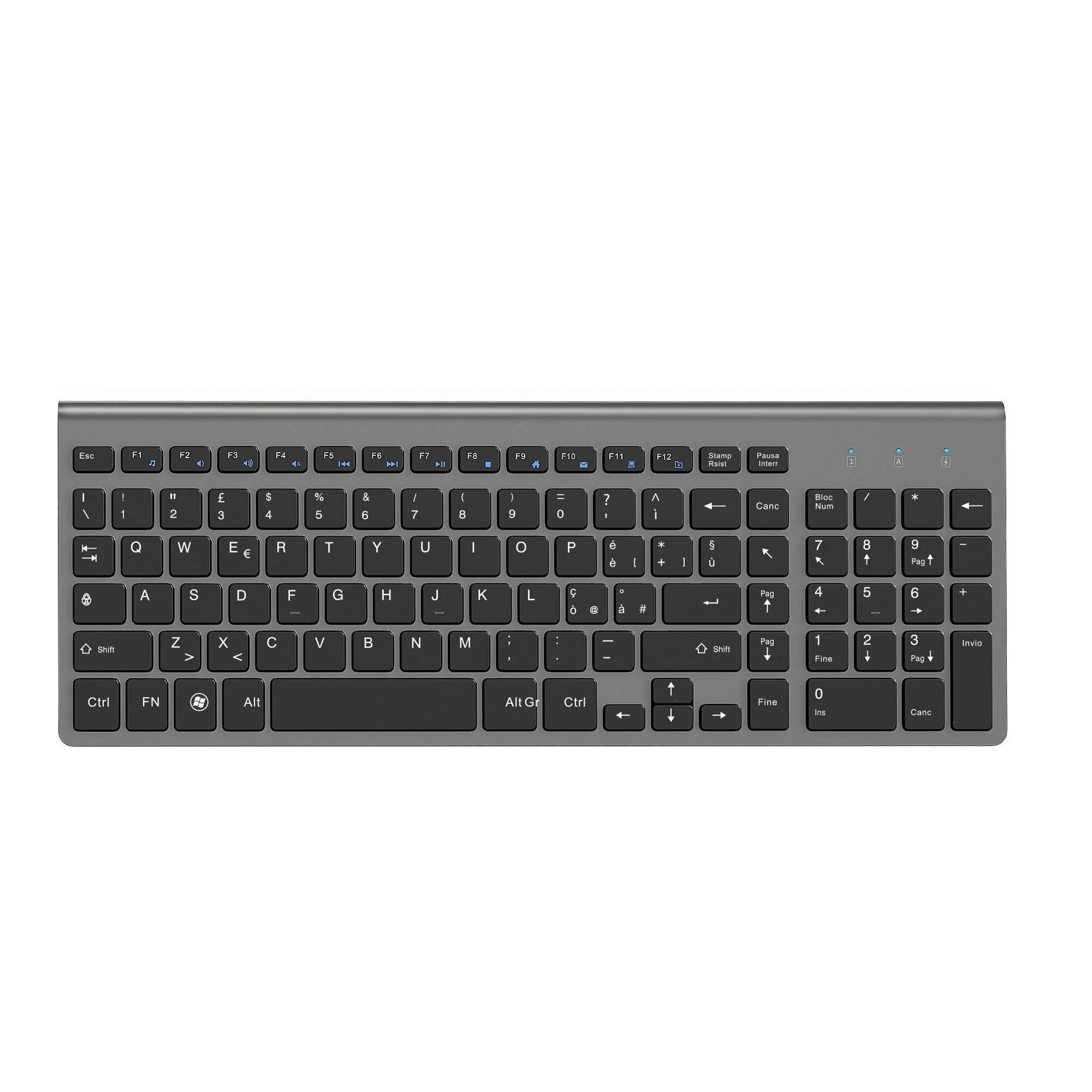 Joyaccess Spaans/Italiaans/Duits/Frans/Russisch Toetsenbord Draadloos Met Multimedia Toetsen Ergonomisch Toetsenbord Voor Notebook Laptop pc: Italian