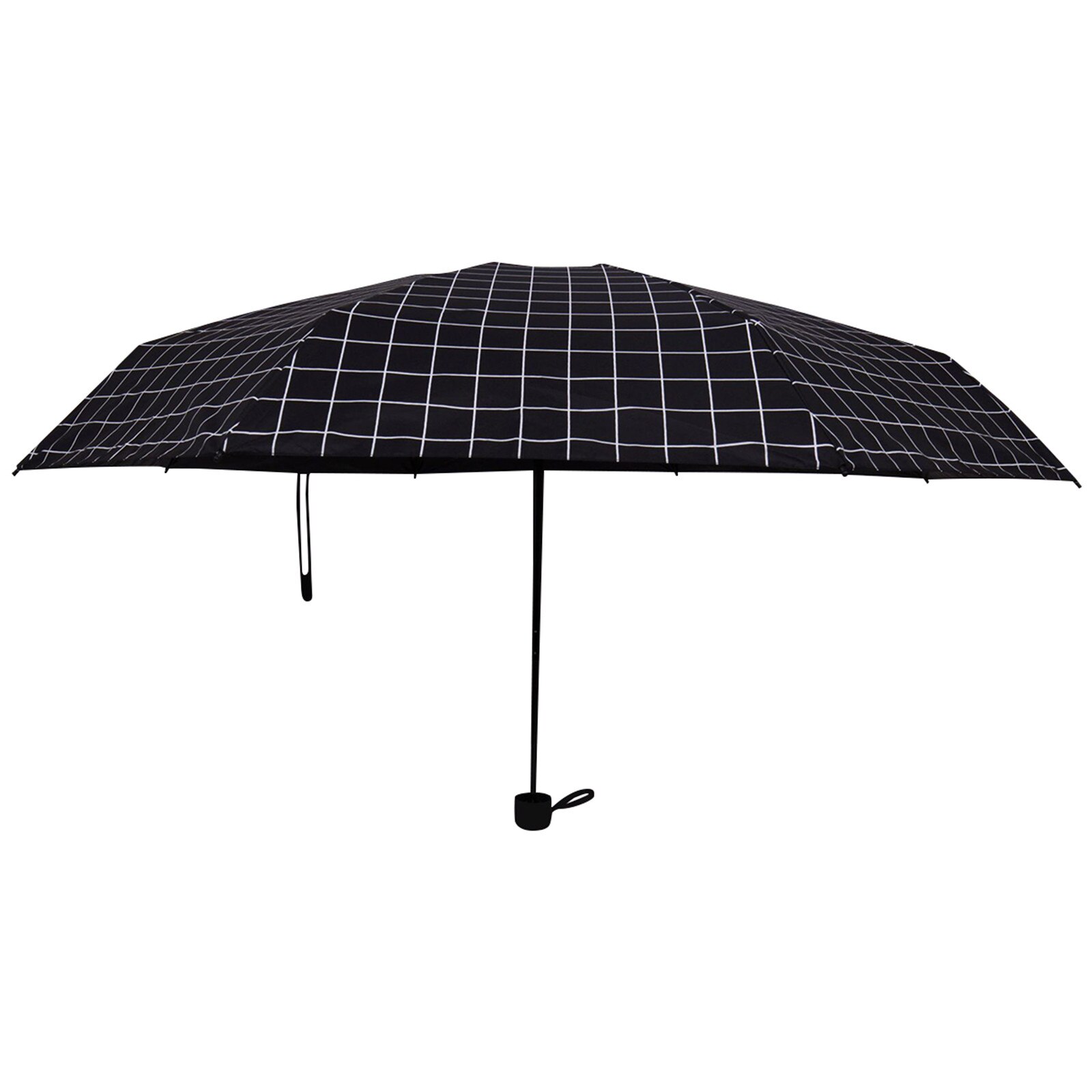 Kleine Zon Regen Paraplu Vijf Opvouwbare Leuke Anti Uv Paraplu Kids Strand Parasol Winddicht Paraplu FP8: Black Plaid