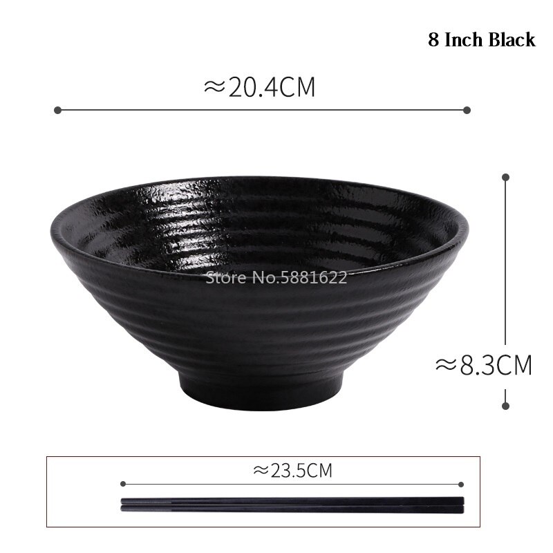 8 Inch Creatieve Japanse Ramen Instant Noodle Kom Grote Keramische Slakom Fruitschaal Soep Spaghetti Pasta Magnetron Servies