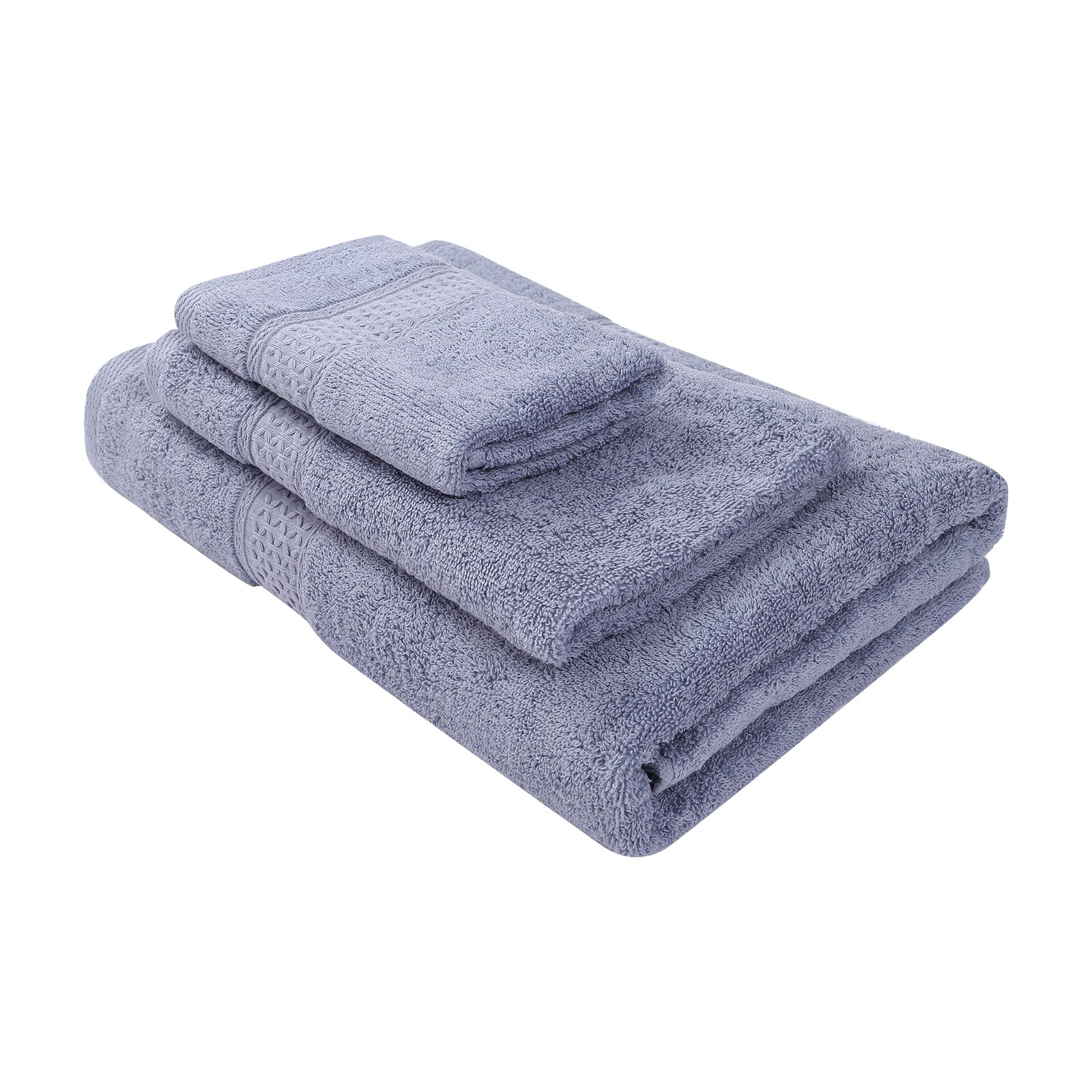 3Pcs Luxe Badhanddoek Set Hotel Zacht Katoen Zeer Absorberend Badkamer Sneldrogend Badstof Handdoeken Voor Hand Gezicht douche: blue grey