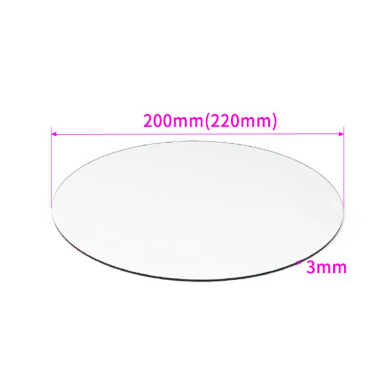MEGA-cama para impresora 3D, vidrio templado de borosilicato, plano, transparente, cuadrado, redondo, 214, 220mm, para Kossel Delta Creality Ender3