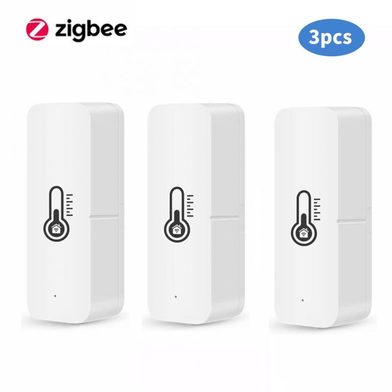 Wifi ZigBee Tuya Smart Temperature And Humidity Sensor Smart Home Indoor Hygrometer Controller Monitoring For Alexa Google Home: Zigbee 3pcs