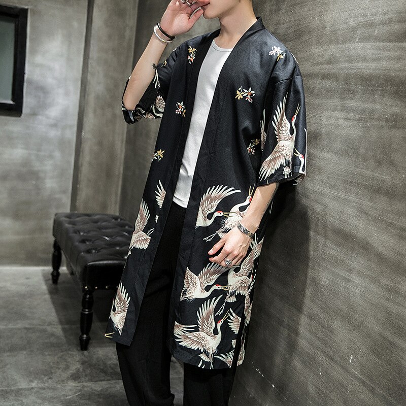 Plus Size Yukata haori men Japanese Long kimono cardigan men samurai costume clothing kimono jacket mens kimono yukata haori
