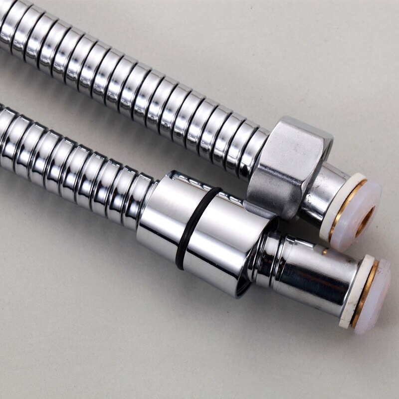 Flexibele slang 1.5 M rvs Dubbele Interlocked Badkamer 2 m flexibele chrome draagbare douche