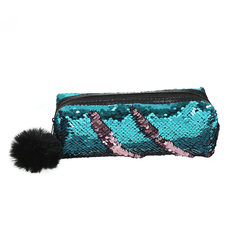 Sequin Pencil Case Estuche Escolar Kalemlik Trousse Scolaire Stylo Sequin Pencilcase Box Utiles Escolares Cute Pen Case Astuccio: Blue
