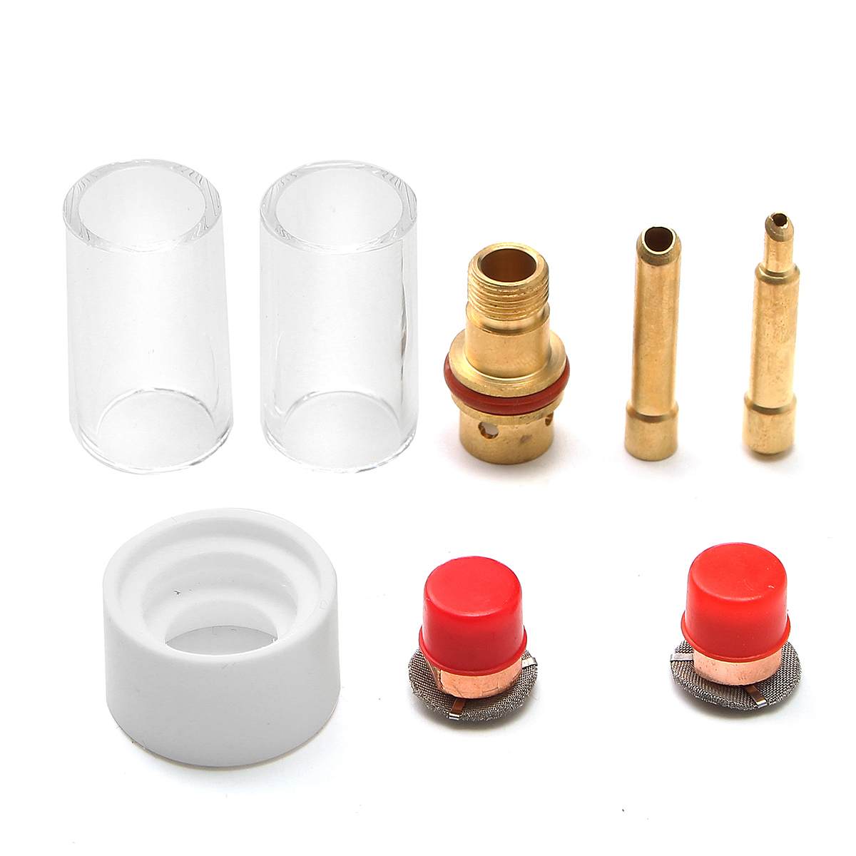 8 stk 31mm tig sveisebrenner koppesett gassbesparende klar gass linse glass kopp til wp -17/18/26 serie sveisetilbehør