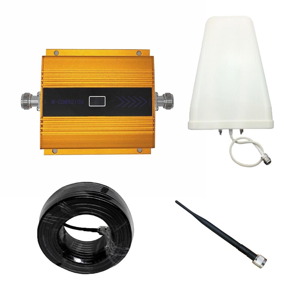 WCDMA 2100 mhz amplificador de señal teléfono celular Mini teléfono móvil 3G repetidor de señal amplificador antena Kit