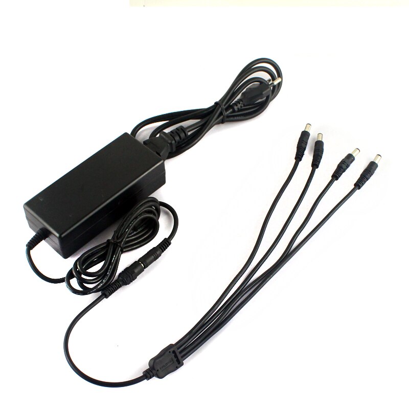 DC 12V 5A Power Supply Adapter + 1 to 4 Port Split Power Cable for CCTV Security Camera DVR Analog AHD TVI CVI camera DVR System