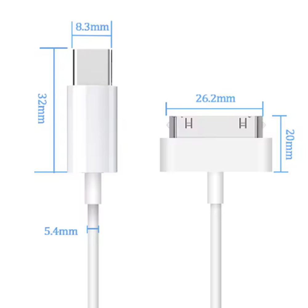 30Pin Naar USB C Opladen Datakabel voor IPhone 4 4S 3GS IPad 3 2 1 IPod USBC Type C Naar 30 Pin Adapter Oplader Snoer Accessoires