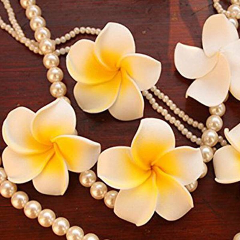 100 stk. frangipani hawaii blomsterhoved skumindretning til bryllup håndværk stil blomster hawaii ennes  (5cm)
