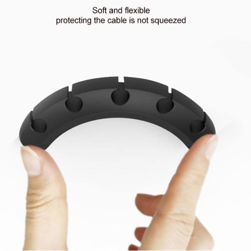 Cable Organizer Silicone USB Cable Winder Desktop Tidy Management Clips Cable Holder for Mouse Headphone Wire Organizer