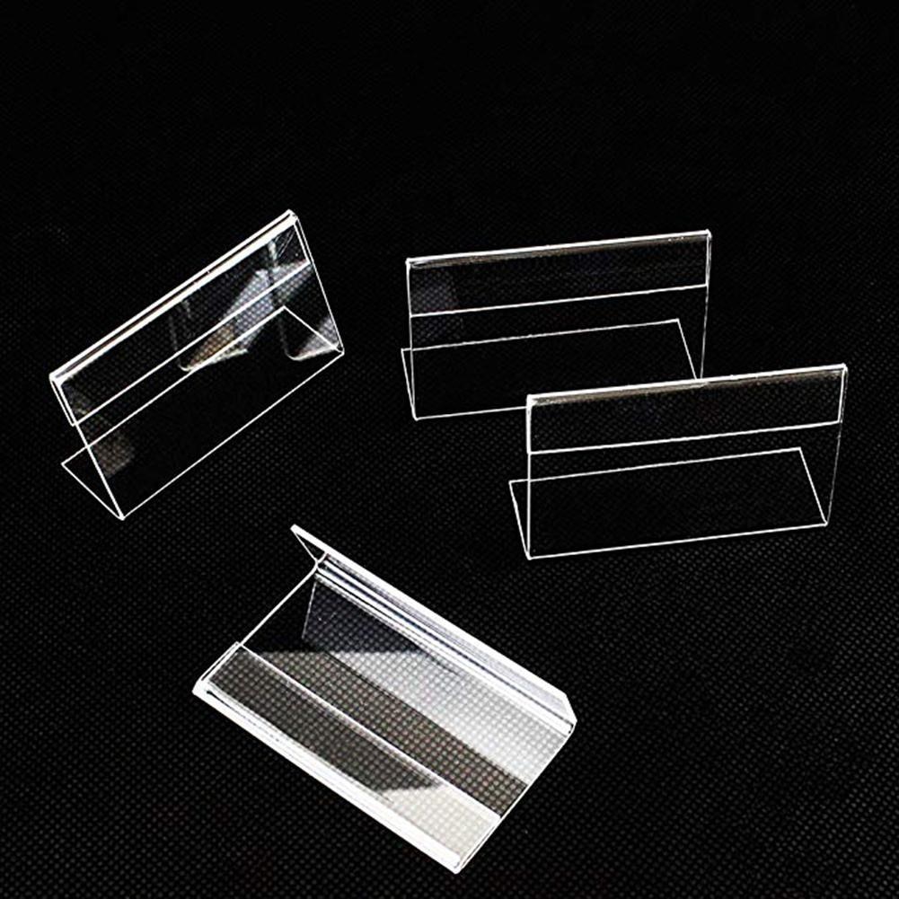 1PC 1.3mm Acrylic Clear Plastic Desk Sign Label Frame Holders Display Price Acrylic Stand Tag Label Paper Holder Frame Card X5M9