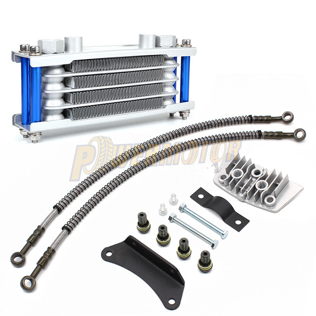 Oil Cooler Motorcycle Oil Radiator Kit Engine Cooling for 50 125 140cc Motocross Universal Dirt Pit Bike ATV Enduro Accessories: Beige