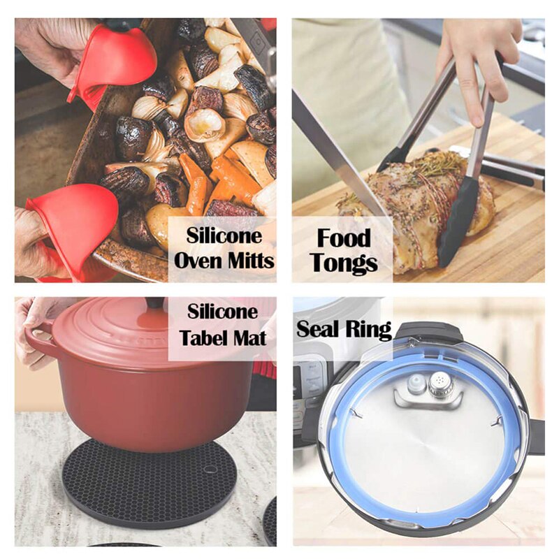 9PCS Pressure Cooker Accessories Set 3 Quart Instant Pot Accessories Eggs Racks 304 Stainless Steel Steamer Basket Kitchen Set