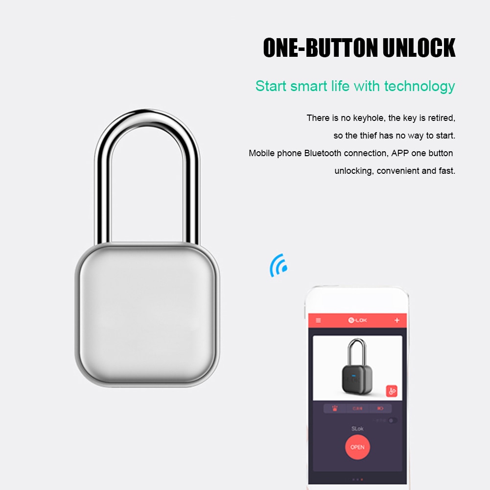 Draadloze Bluetooth Hangslot Lock Keyless Afstandsbediening Locker Metalen Draadloze App Controle Hangslot Voor Android Ios