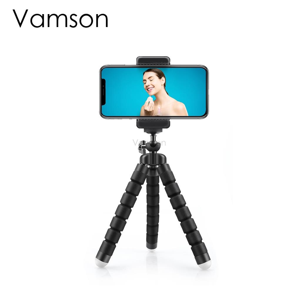 Vamson Anello di Luce Della Macchina Fotografica Del Telefono Fotografia di Illuminazione con il Treppiedi Del Basamento Profissional Dimmable Della Lampada Anello di Trucco Leggero VLS12C: VLS12C-piccolo treppiedi