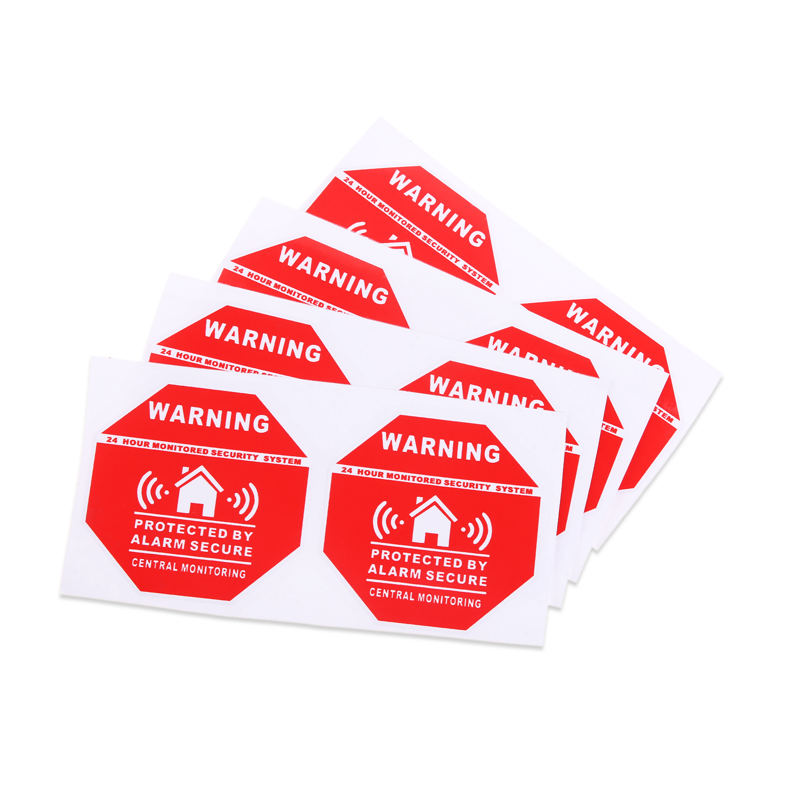 4pcs 2.87" x 2.87" Home House Alarm Security Stickers Decals Signs for Windows & Doors Warning Safety