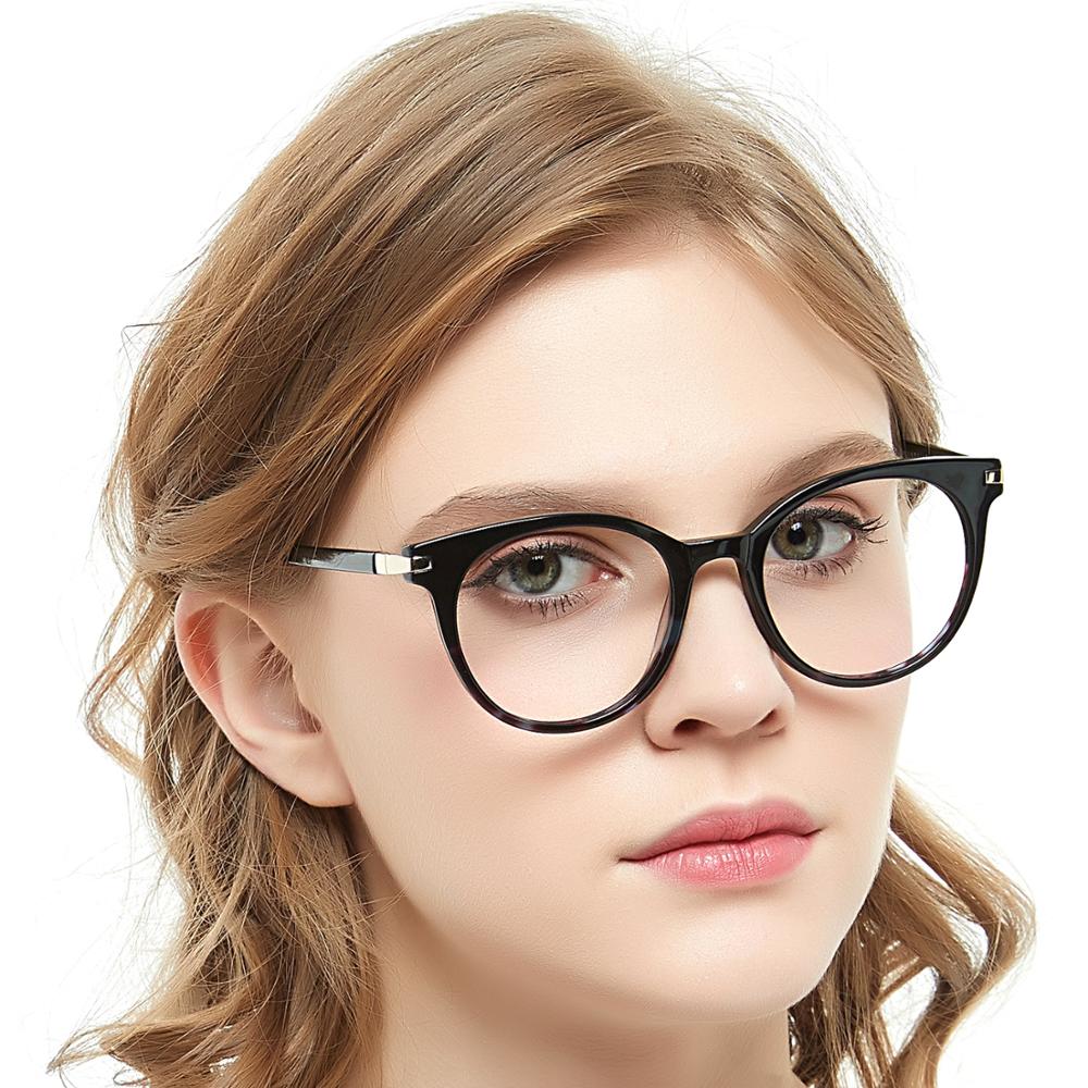 OCCI CHIARI Computer Glasses Frame Blue Light Glasses Round Eyeglasses Woman Transparent lens Myopia Eyewear Optical Spectacles