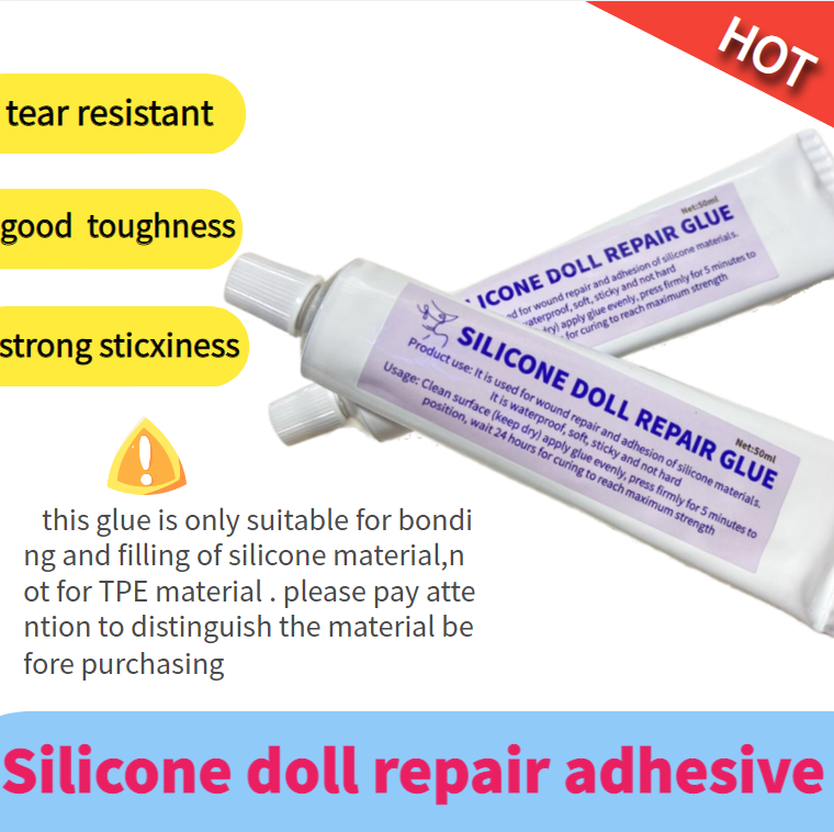 Platin silikone dukke reparationslim, silikone materiale speciallim, soldat kropslim, kan udfylde bindingssprækker, blød , 50ml