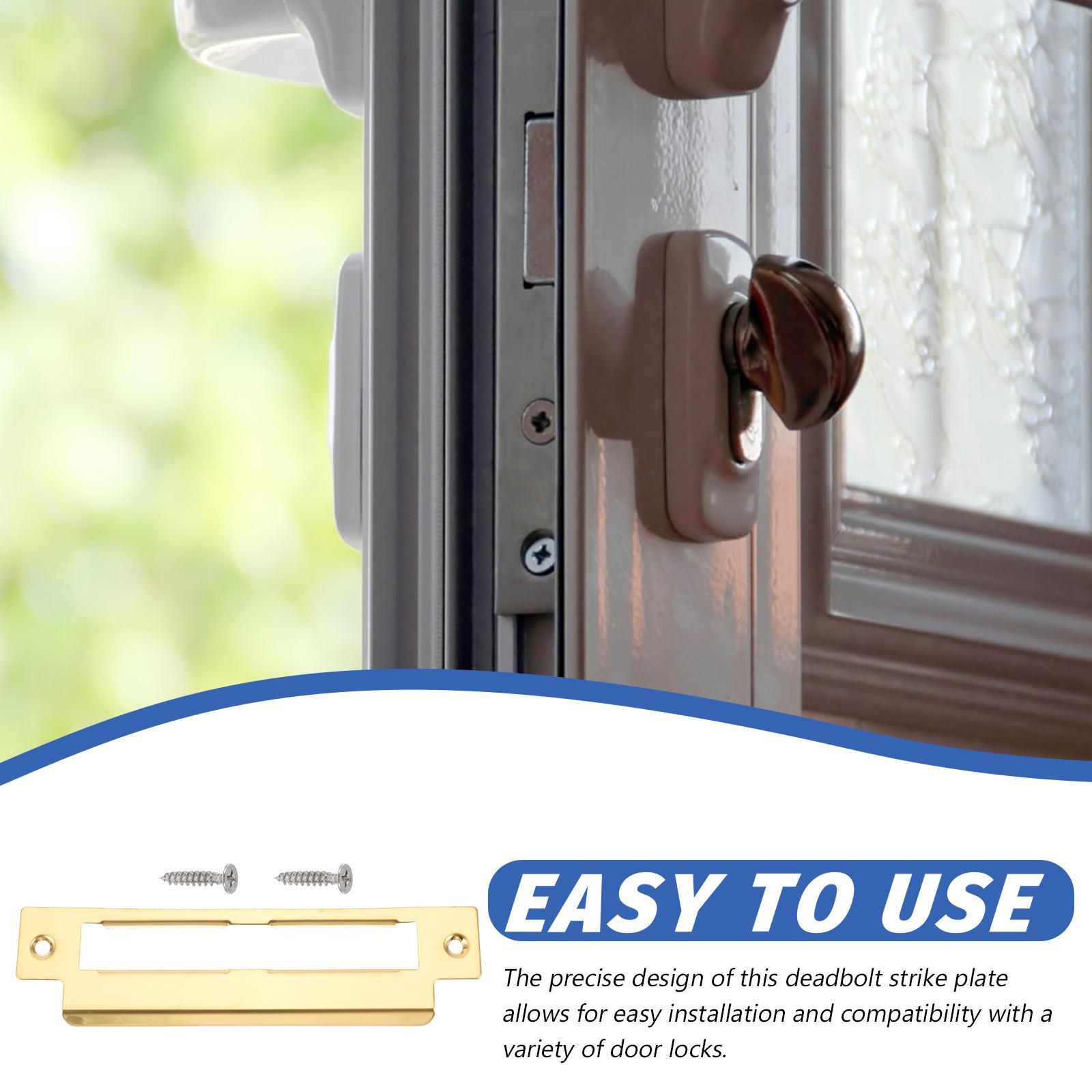 Door Lock Accessories Stainless Steel Reinforcement Kit Deadbolt Strike Plate Cover Door Hole Filler Striker Hardware