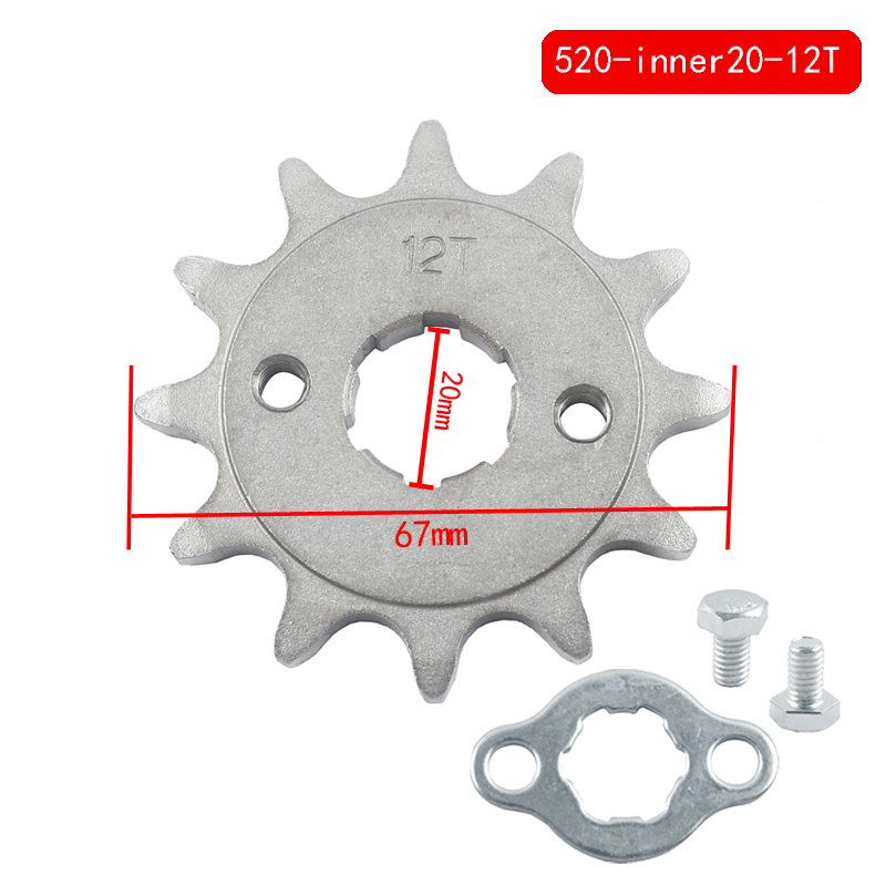 520 10t 11T 12T 13T 14T 15T 16T 17T 18T 19T 20T Dente 20mm ID Pignone motore anteriore adatto fossa bicicletta ATV Parte del motociclo: esercito verde