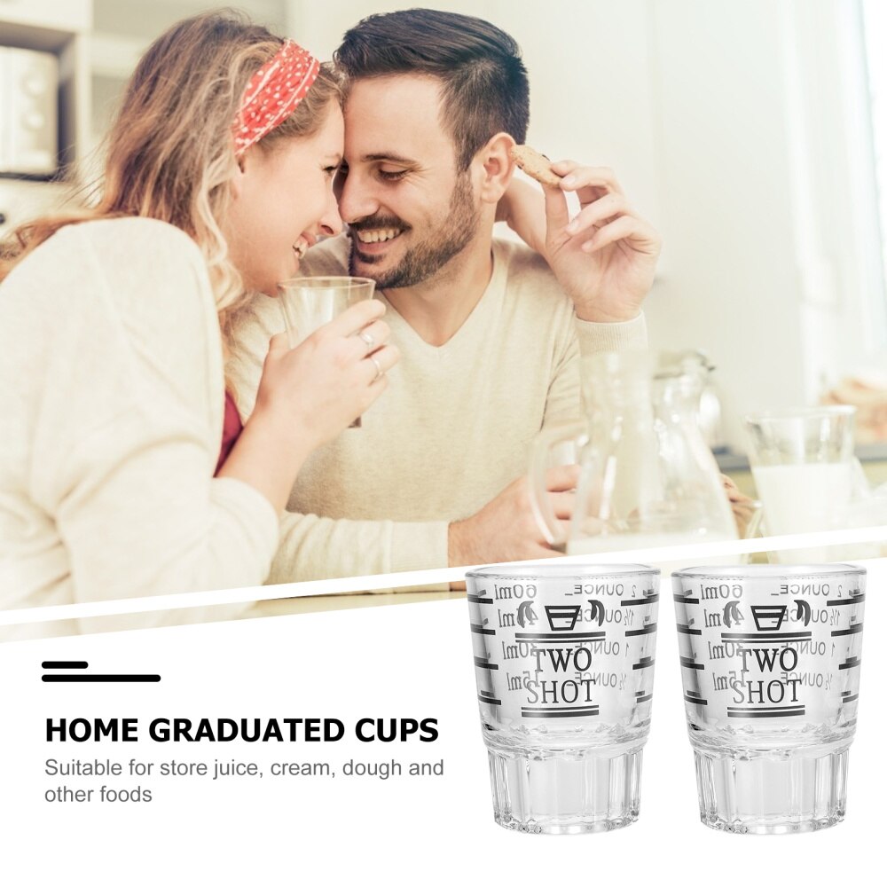 2 Pcs Ounce Measuring Glass Graduated Measuring Cup Glass Measuring Cups