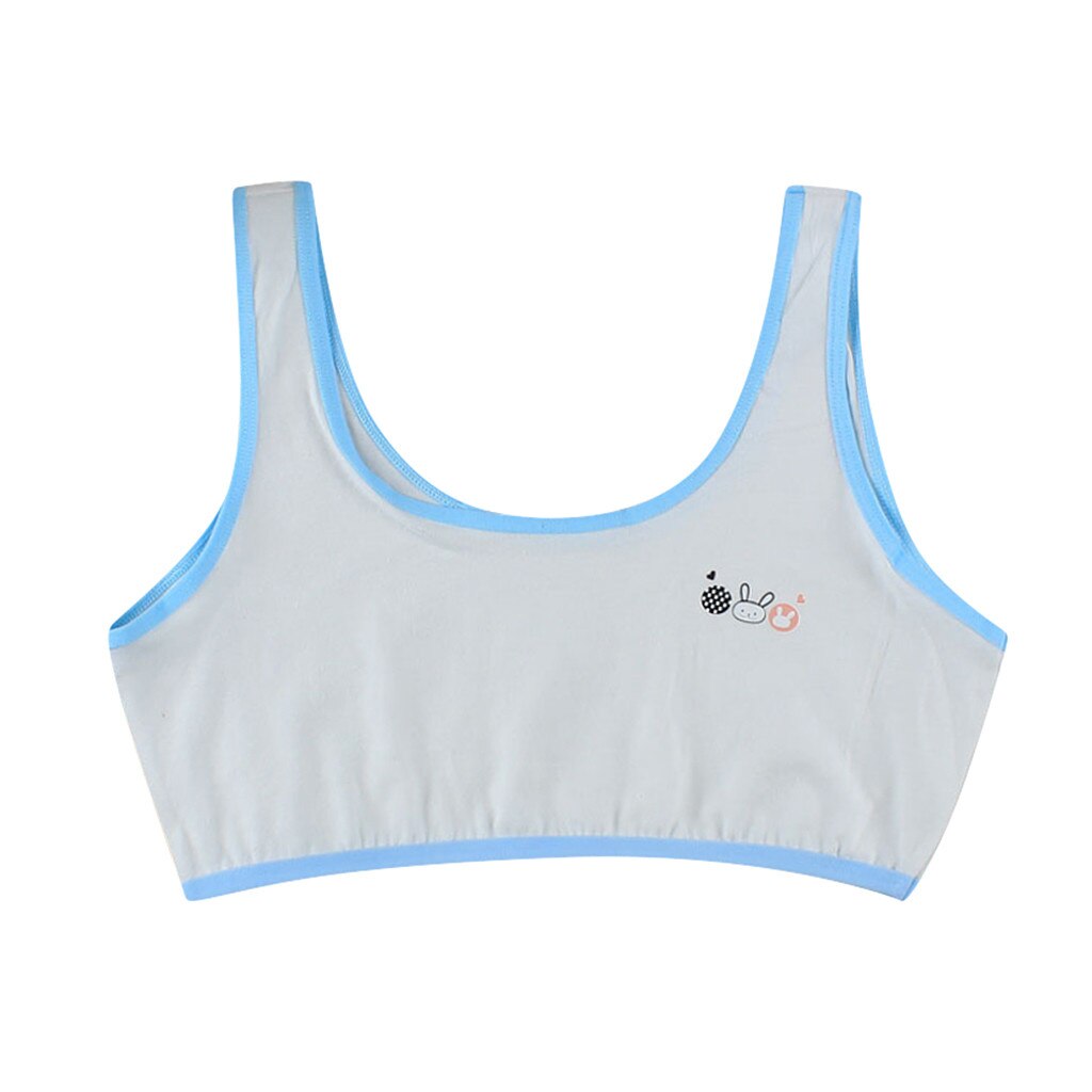 Kids Girls Underwear Foam Bra Vest Children Underclothes Sport Undies Clothes Training Push Up Bra Vest Sports Underwear#40: Blue
