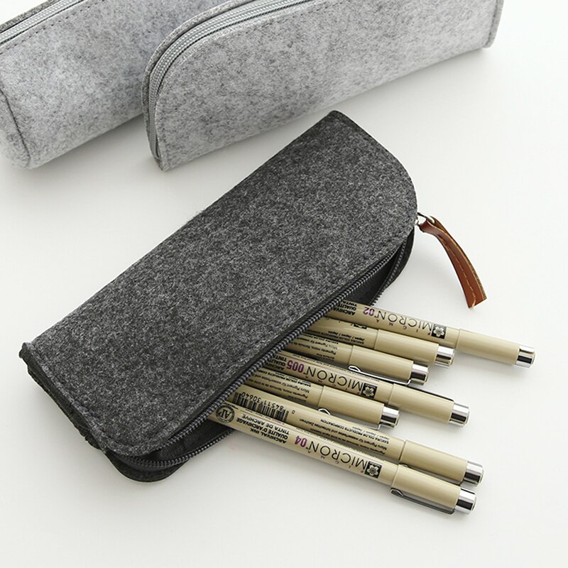Minimalism Felt Pencil Bag Fabric Pencil Case Stationery Pouch Purse Storage Bag School Supplies Office Supplies Pencil Boxs