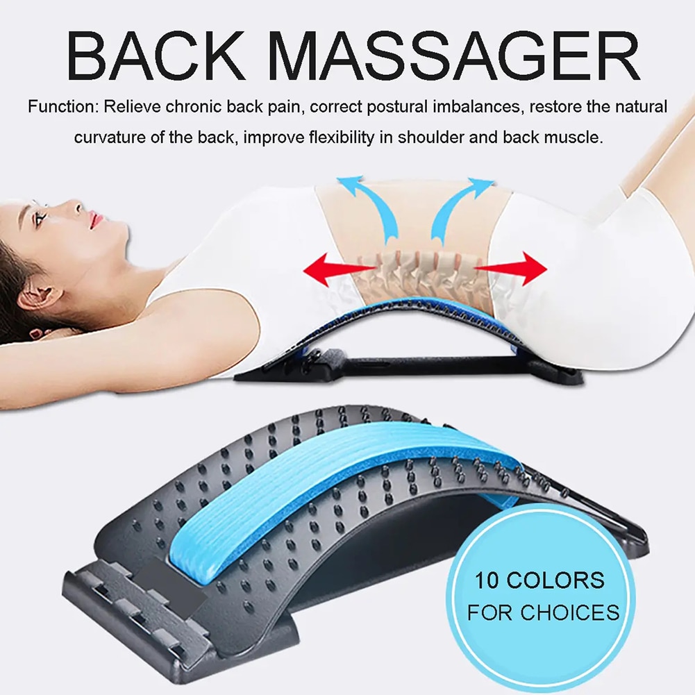 1pc ryg stretch udstyr ryg massager båre fitness lændestøtte afslapning mate rygsøjlen smertelindring massageador