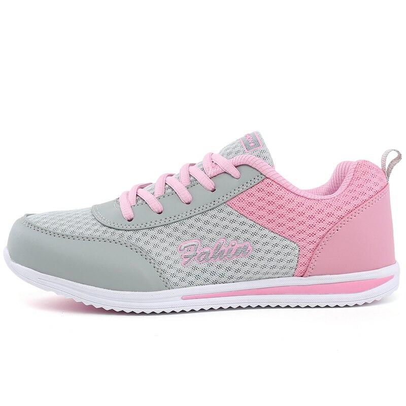 Women's Golf Shoes Spikeless Golf Walking Shoes Female Sport Sneakers Golfing Turf Walk Sneaker for Women Training: Gray Pink / 6.5