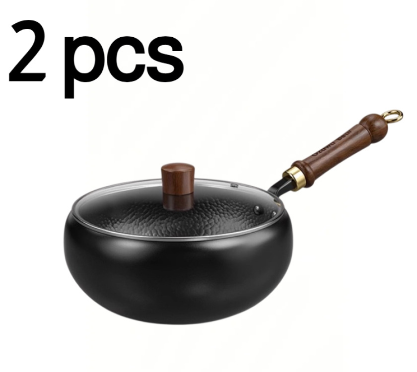 Uncoated Big Belly Pot Hand-Made Iron Pot Household Cooking Pot Non-Stick Pot Kitchen Gas Stove Induction Cooker Universal: light yellow